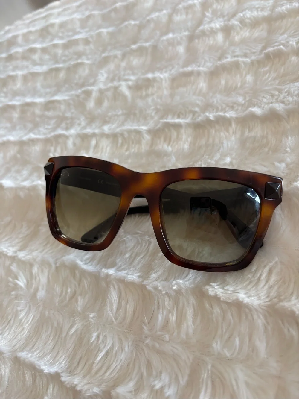 Valentino Tortoiseshell Rectangular Sunglasses - Brown Lenses